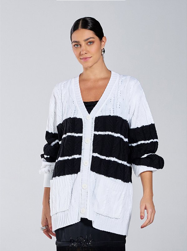 Cardigã Alice Tricot Maxi Off White