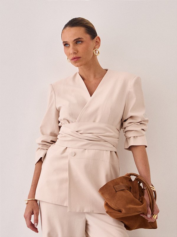 Blazer Marilda Alfaiataria Bege