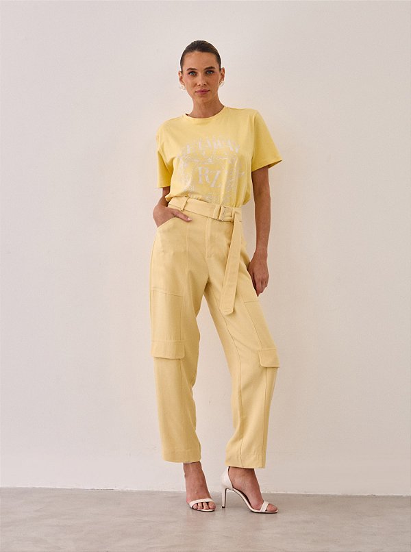 Calça Carlota Alfaiataria Amarelo Amarelo