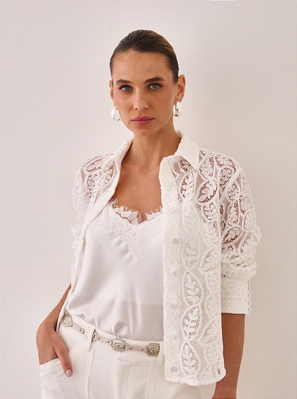 Camisa Lucia Renda Branca