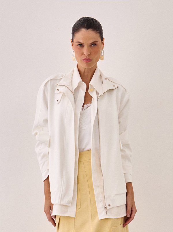 Jaqueta Rogéria Alfaiataria Maxi Off White