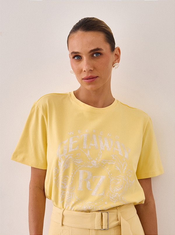 T-shirt Amália Malha Amarela