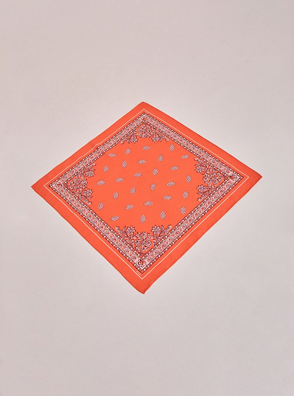 Lenço Selma Acetinado 70x70 Estampado Laranja