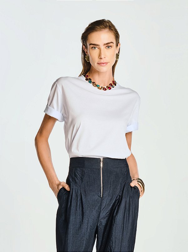 T-shirt Julia de Malha Branca