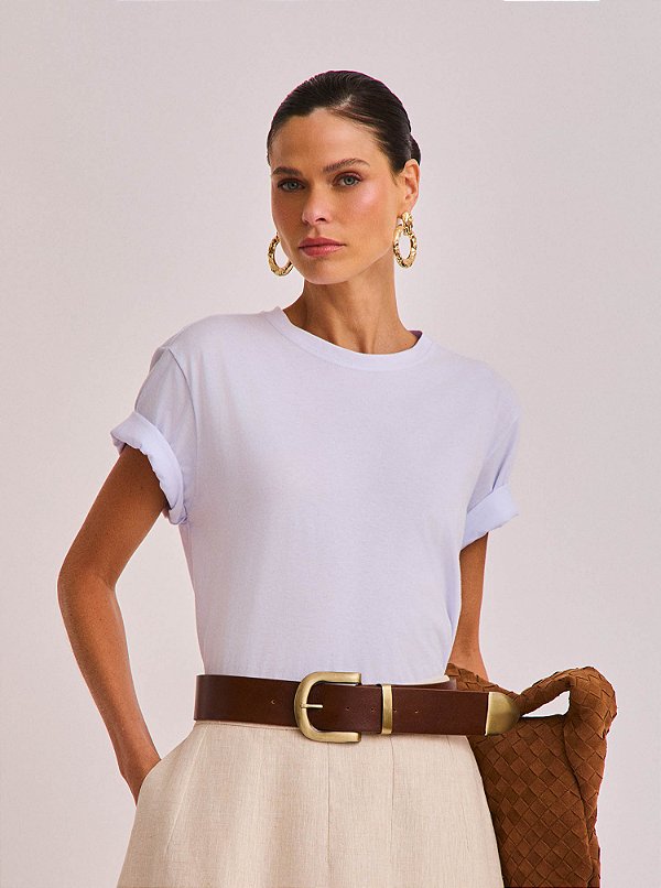 T-shirt Julia de Malha Branca
