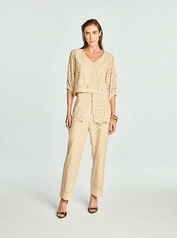 Conjunto Blusa e Calça Sienna Laise Pêssego