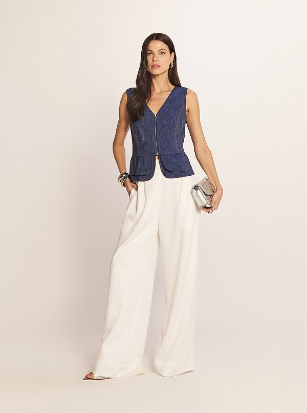 Calça Lines Wide Leg Off White