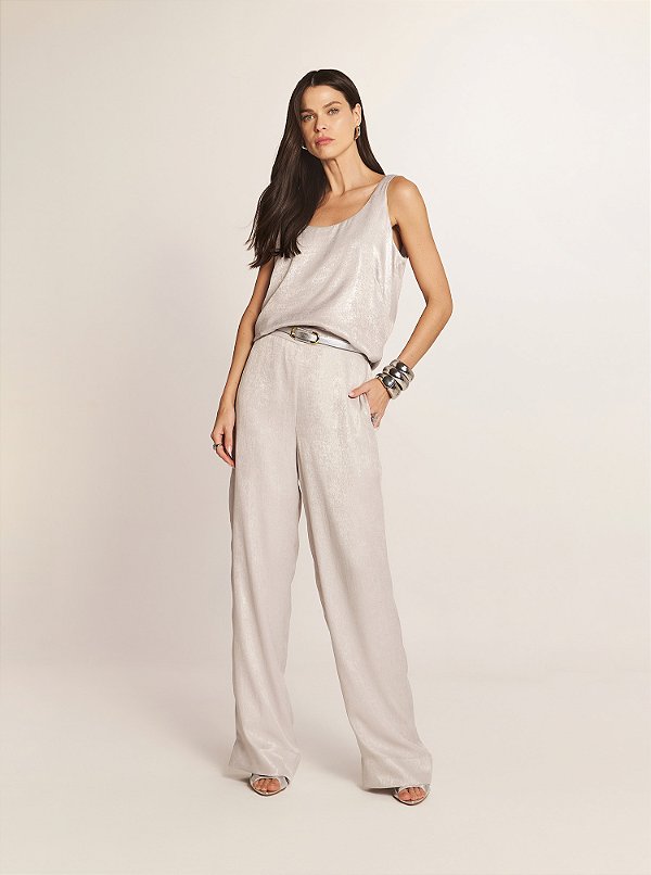 Calça Silver Ampla Prata