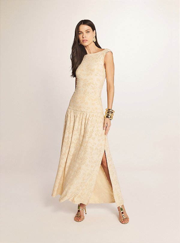 Conjunto Body e Saia Velvet Bege