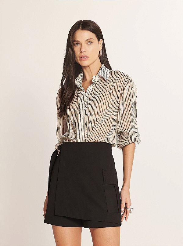 Short Saia Urban Alfaiataria Preto