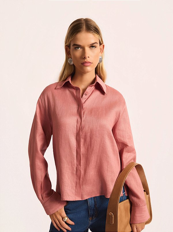 Camisa Raw Linho Rosé