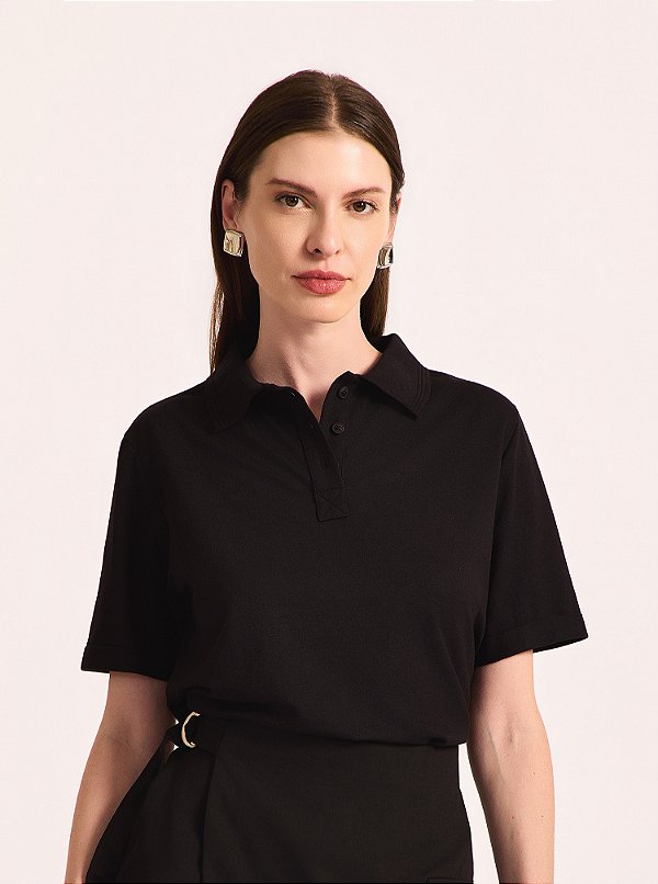 Camisa Polo Element Piquet Preta