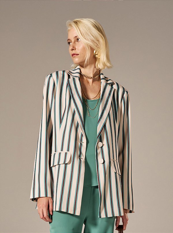 Blazer Alfaiataria Lavanda Listra