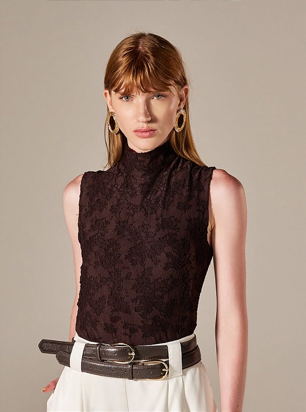 Body Crisantemo Marrom