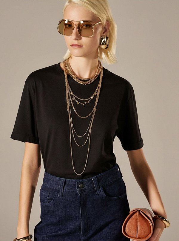 T-Shirt Algodão Preto