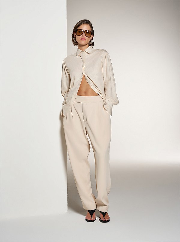 Calça Alfaiataria Milena Areia