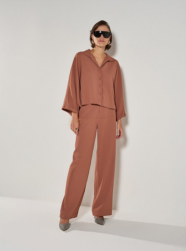 Conjunto Alfaiataria Olivia Marrom