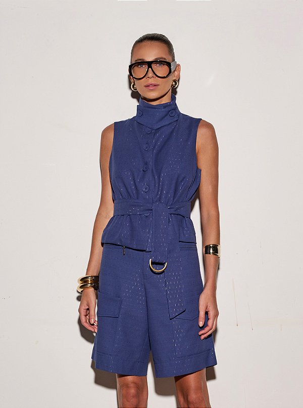 Conjunto Alfaiataria Eliana Azul