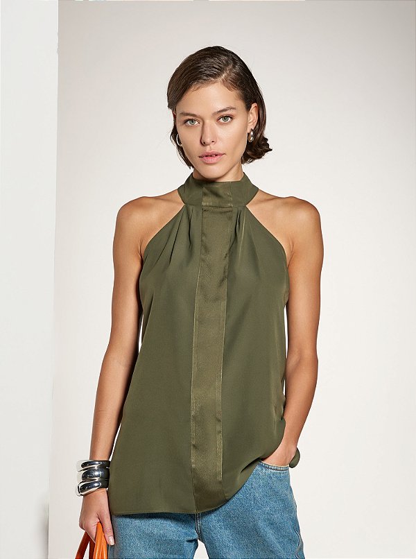 Blusa Cavada Olivia Verde Oliva