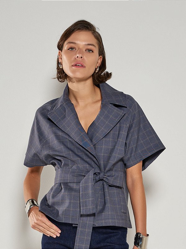 Casaqueto Tailor Xadrez Cinza