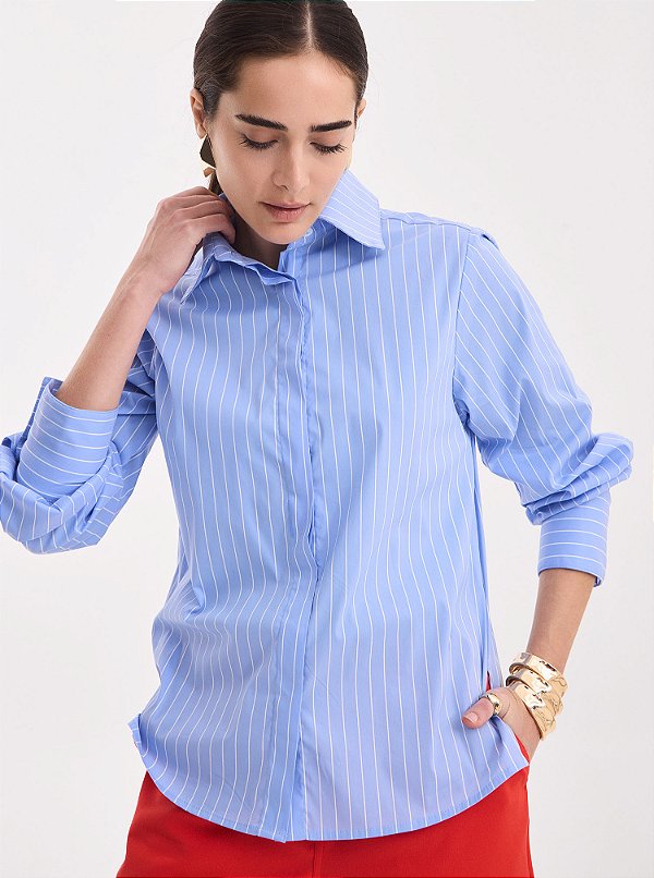 Camisa Listrada Patricia Azul