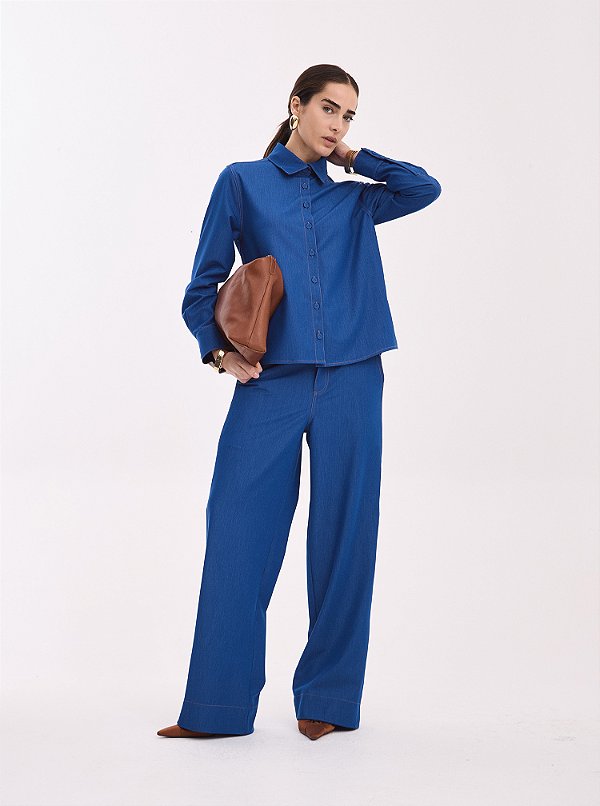 Calça Alfaiataria Serena Azul Jeans