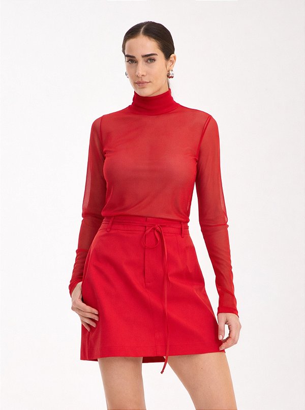 Blusa Tule Yvi Vermelho