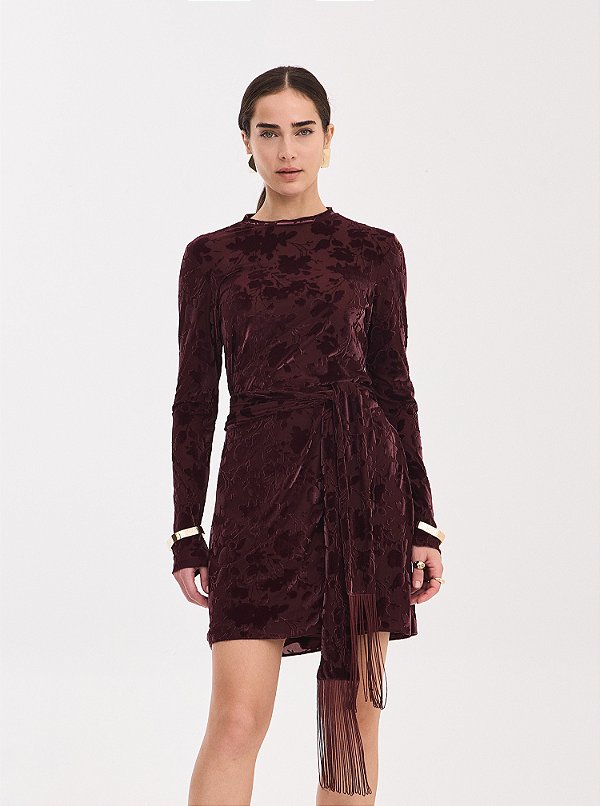 Saia Devorê Diva Vinho