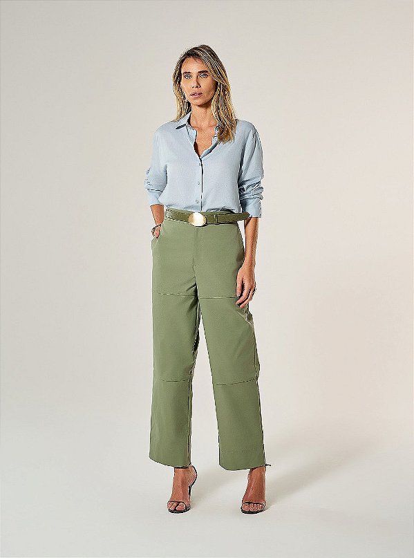 Calça Alfaiataria Jessica Verde Oliva