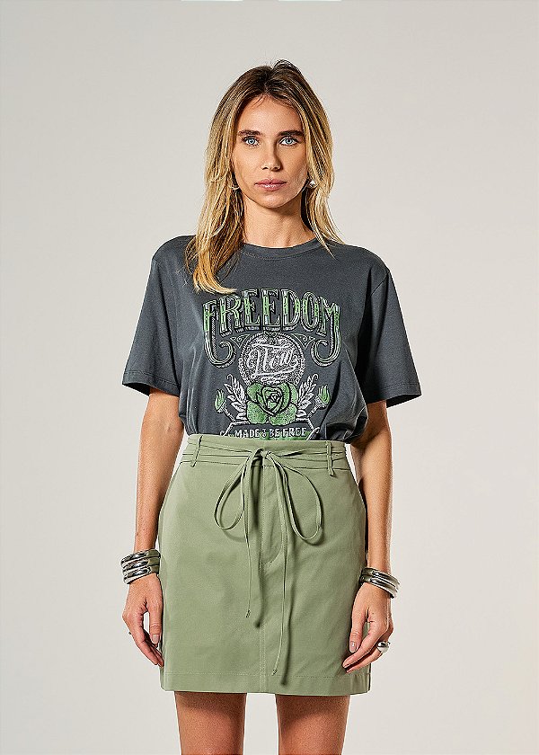 Short Saia Alfaiataria Jessica Verde Oliva