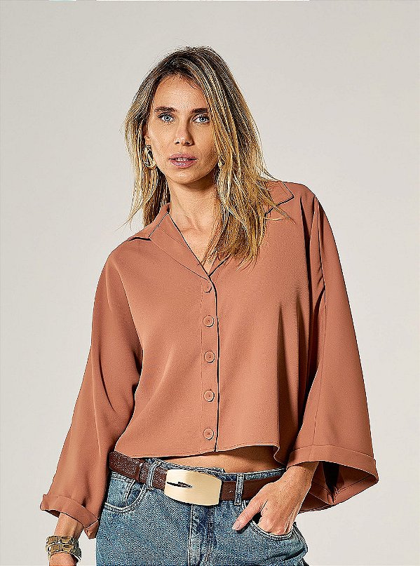Blusa Alfaiataria Olivia Marrom
