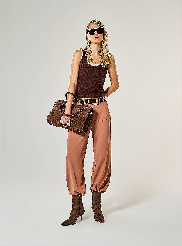 Calça Alfaiataria Olivia Marrom
