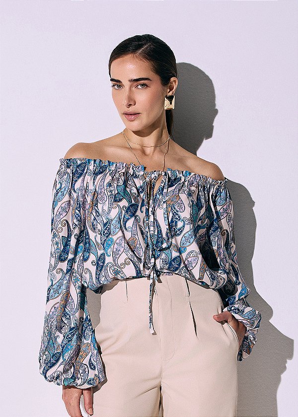 Bata Acetinada Fabiola Estampado