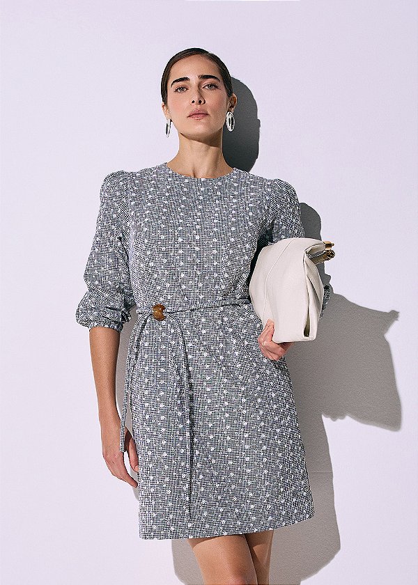 Vestido Voil de Algodão Monise Xadrez