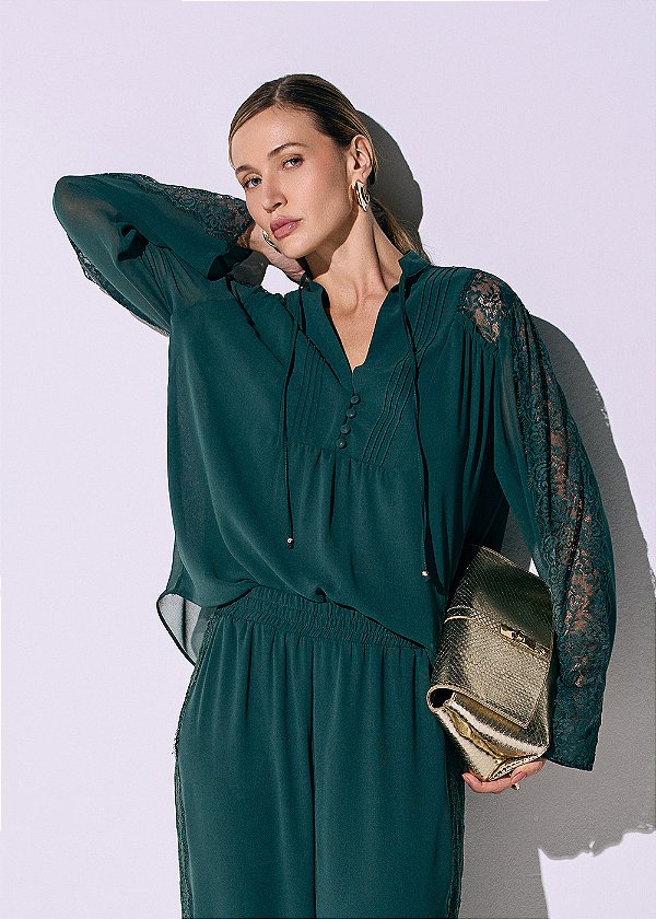 Blusa Musseline Iza Verde Jade