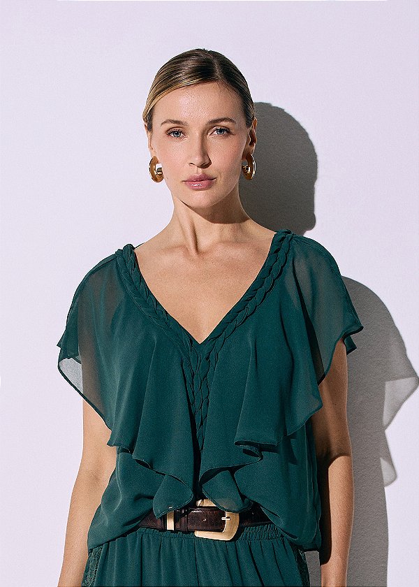 Blusa Musseline Pietra Verde Jade
