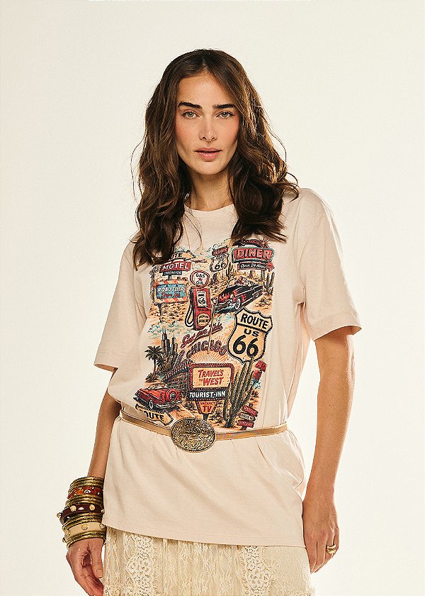 T-Shirt Malha Fran Rose
