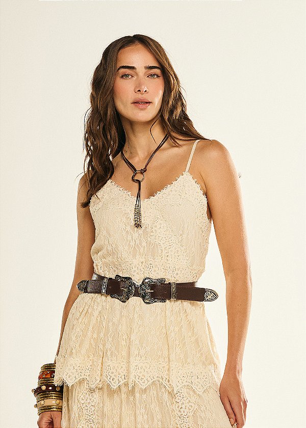 Blusa Renda Alana Bege