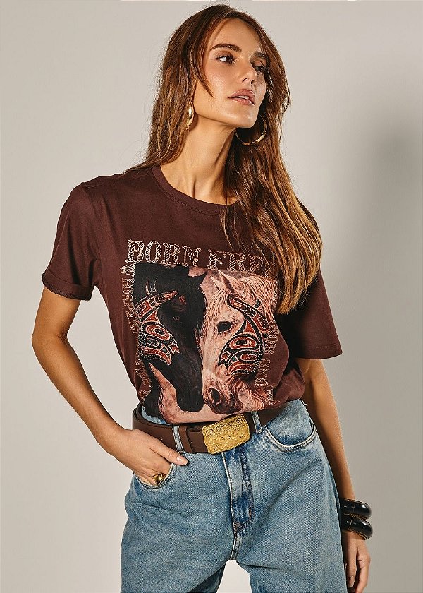 T-Shirt Malha Ligia Marrom