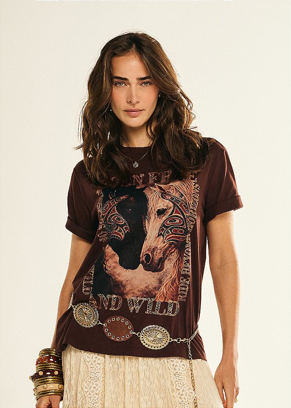T-Shirt Malha Ligia Marrom