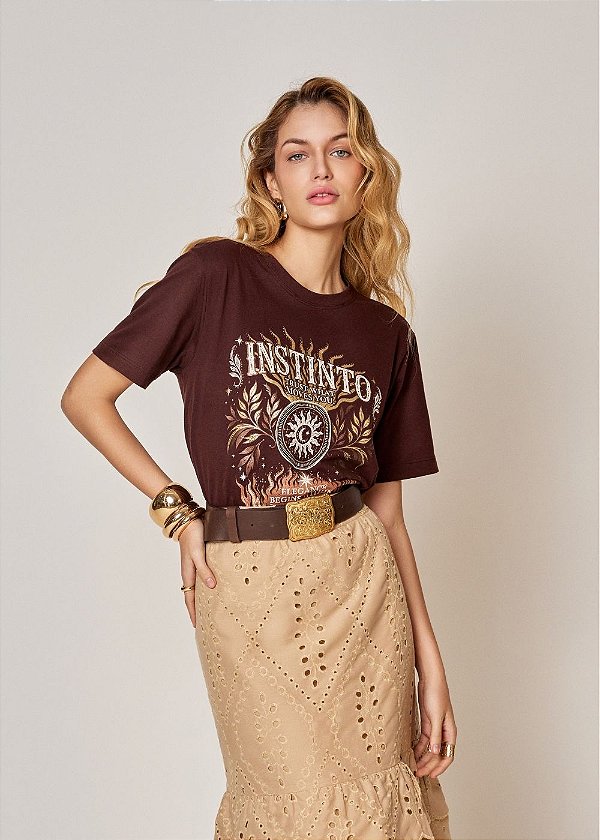 T-Shirt Malha Sol Marrom
