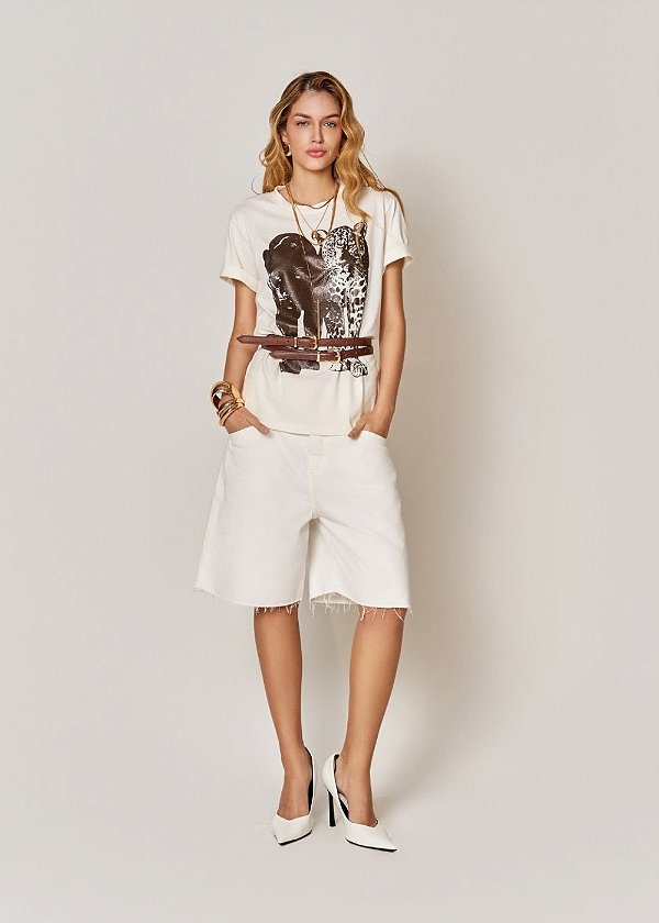 Bermuda Sarja Over Leandra Off-White