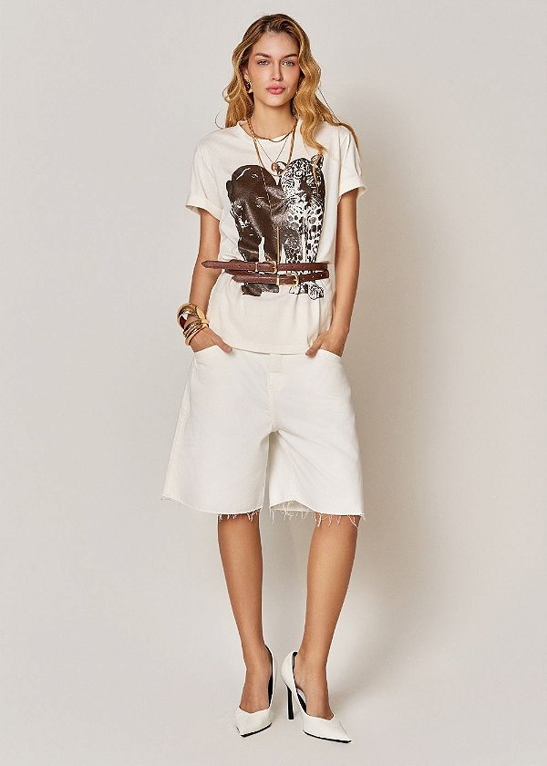 Bermuda Sarja Over Leandra Off White