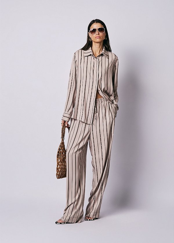 Calça Acetinada Kátia Listra