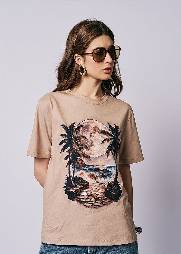 T-Shirt Malha Pamela Bege