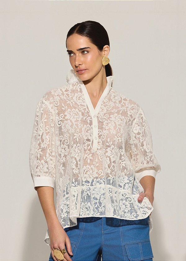 Blusa Renda Paola Off-White