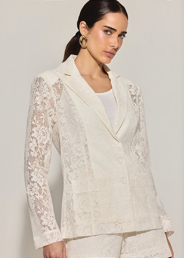 Blazer Renda Bárbara Off-White