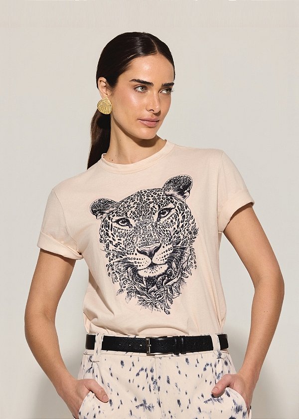 T-Shirt Malha Mayla Bege-Claro
