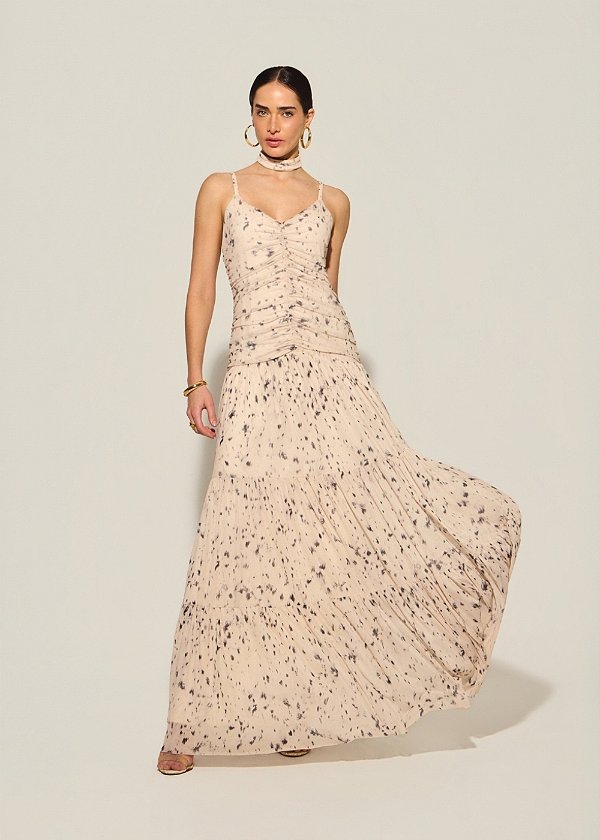 Vestido de Tule Mônica Estampado