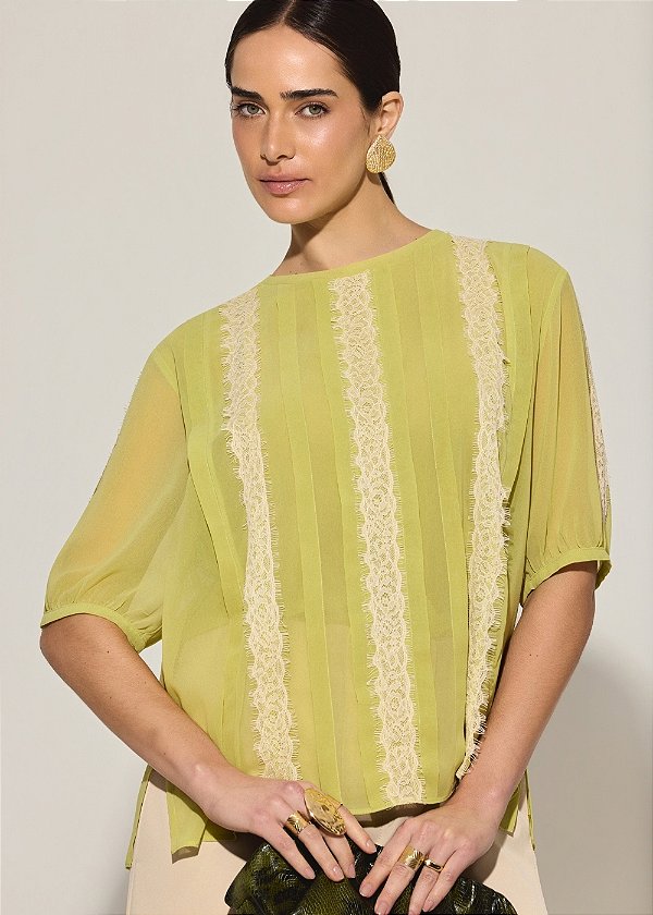 Blusa Chiffon Giovana Verde-Lime